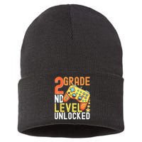 2nd Grade Level Unlocked Video Game Back To School Sustainable Knit Beanie