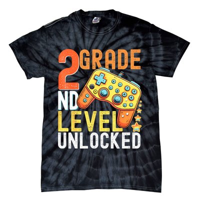 2nd Grade Level Unlocked Video Game Back To School Tie-Dye T-Shirt