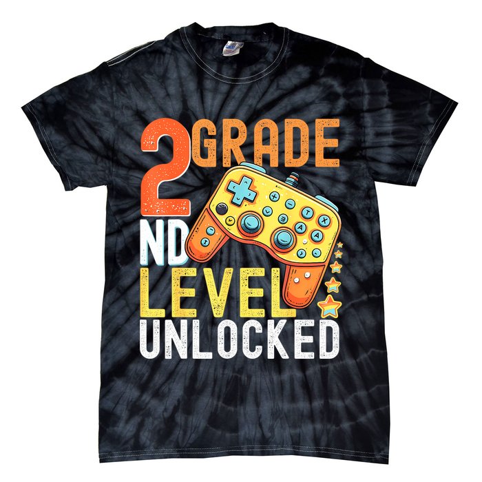 2nd Grade Level Unlocked Video Game Back To School Tie-Dye T-Shirt