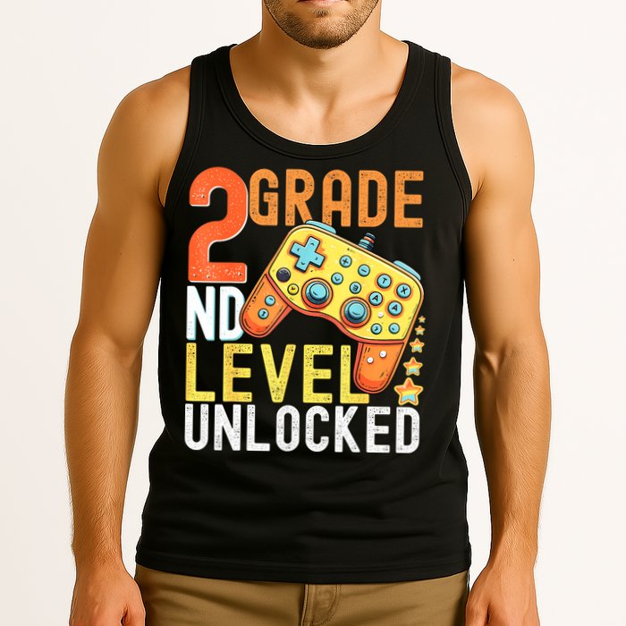 2nd Grade Level Unlocked Video Game Back To School Tank Top
