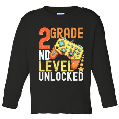 2nd Grade Level Unlocked Video Game Back To School Toddler Long Sleeve Shirt