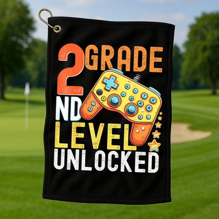2nd Grade Level Unlocked Video Game Back To School Golf Towel