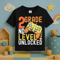 2nd Grade Level Unlocked Video Game Back To School Toddler T-Shirt