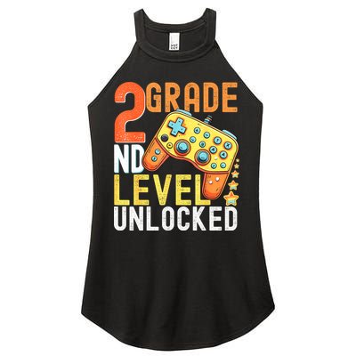 2nd Grade Level Unlocked Video Game Back To School Women's Perfect Tri Rocker Tank