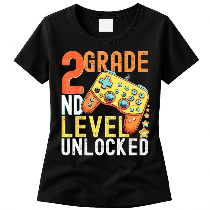 2nd Grade Level Unlocked Video Game Back To School Womens T-Shirt