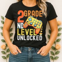 2nd Grade Level Unlocked Video Game Back To School Womens T-Shirt