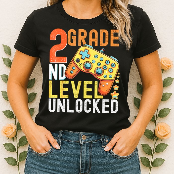 2nd Grade Level Unlocked Video Game Back To School Womens T-Shirt