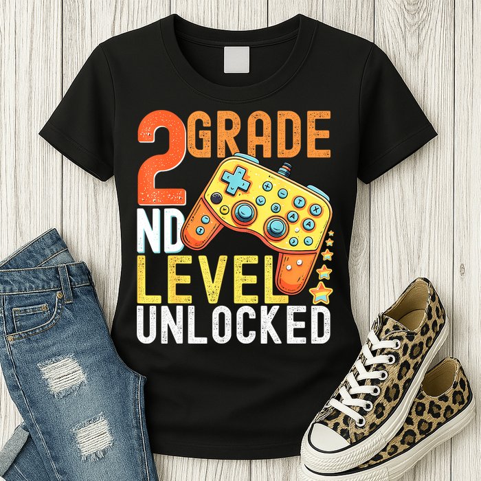 2nd Grade Level Unlocked Video Game Back To School Womens T-Shirt