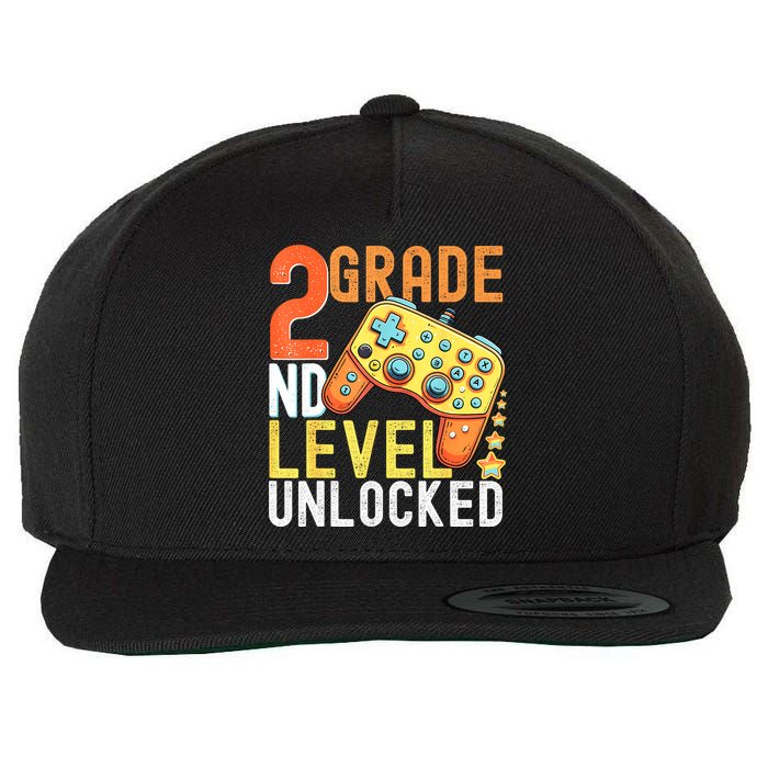 2nd Grade Level Unlocked Video Game Back To School Wool Snapback Cap