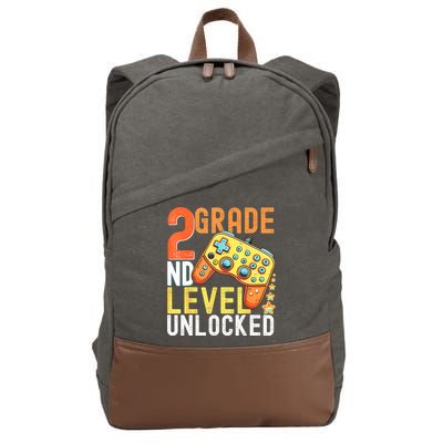 2nd Grade Level Unlocked Video Game Back To School Cotton Canvas Backpack
