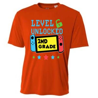 2nd Grade Level Unlocked Gamer First Day Of School Boy Cooling Performance Crew T-Shirt