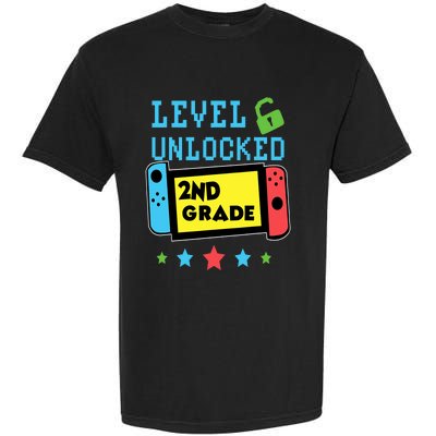 2nd Grade Level Unlocked Gamer First Day Of School Boy Garment-Dyed Heavyweight T-Shirt