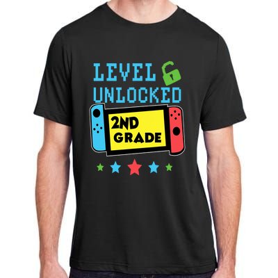 2nd Grade Level Unlocked Gamer First Day Of School Boy Adult ChromaSoft Performance T-Shirt