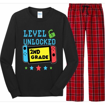 2nd Grade Level Unlocked Gamer First Day Of School Boy Long Sleeve Pajama Set