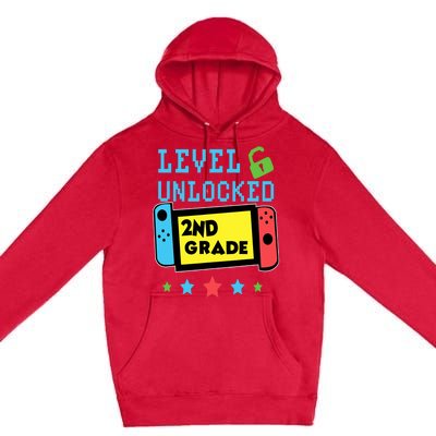 2nd Grade Level Unlocked Gamer First Day Of School Boy Premium Pullover Hoodie