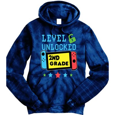 2nd Grade Level Unlocked Gamer First Day Of School Boy Tie Dye Hoodie