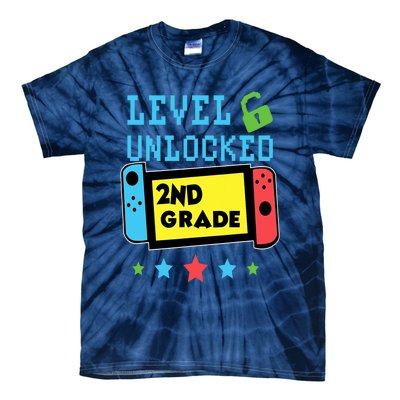 2nd Grade Level Unlocked Gamer First Day Of School Boy Tie-Dye T-Shirt