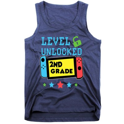 2nd Grade Level Unlocked Gamer First Day Of School Boy Tank Top