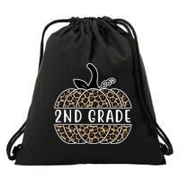 2nd Grade Leopard Pumpkin Drawstring Bag