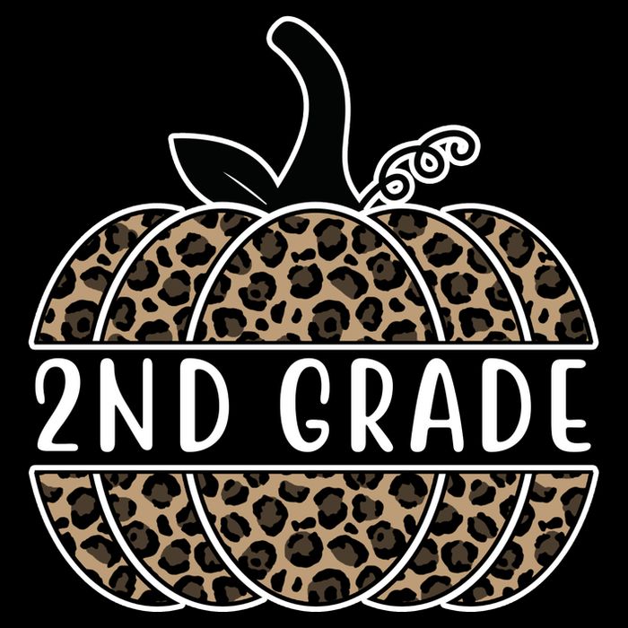 2nd Grade Leopard Pumpkin 16 in Basic Backpack