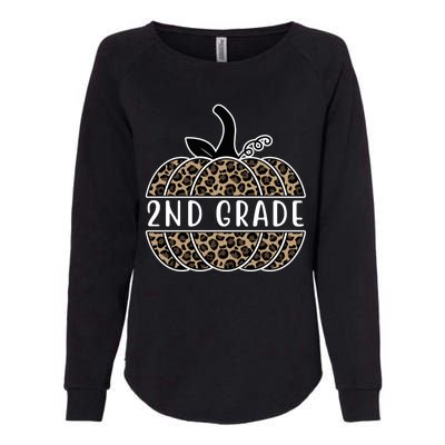 2nd Grade Leopard Pumpkin Womens California Wash Sweatshirt