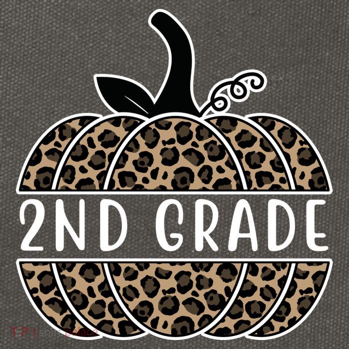 2nd Grade Leopard Pumpkin Cotton Canvas Backpack