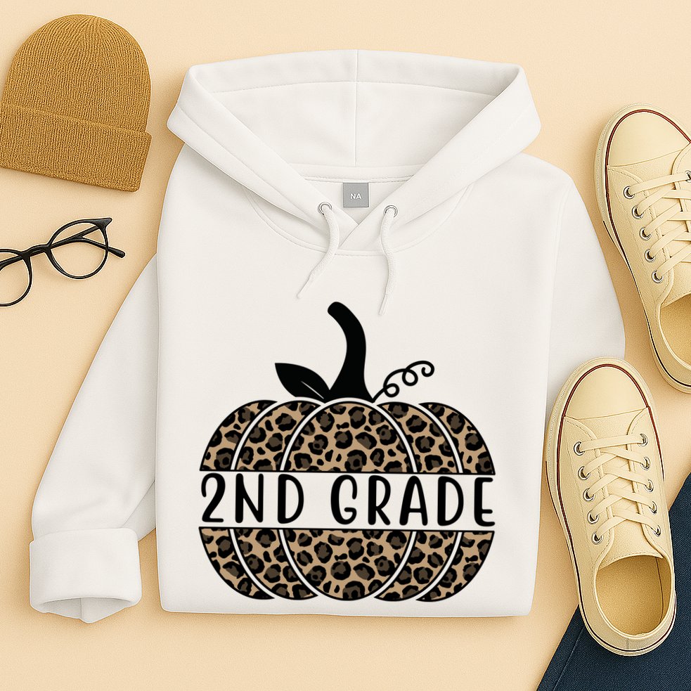 2nd Grade Leopard Pumpkin Hoodie