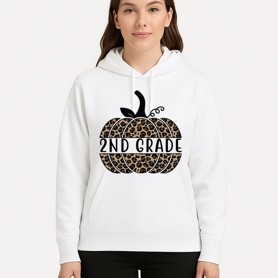 2nd Grade Leopard Pumpkin Hoodie