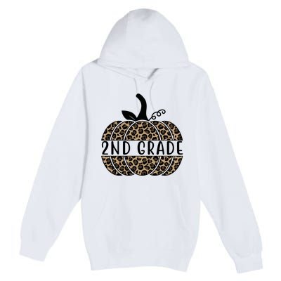 2nd Grade Leopard Pumpkin Premium Pullover Hoodie