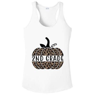 2nd Grade Leopard Pumpkin Ladies PosiCharge Competitor Racerback Tank