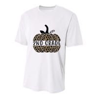 2nd Grade Leopard Pumpkin Youth Performance Sprint T-Shirt