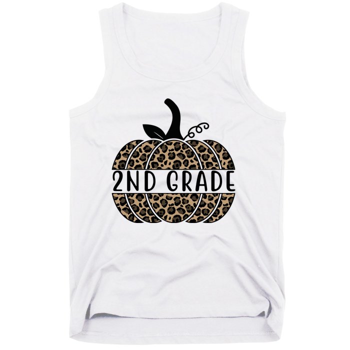 2nd Grade Leopard Pumpkin Tank Top