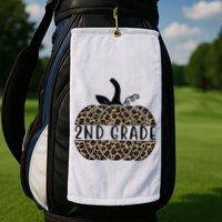2nd Grade Leopard Pumpkin Golf Towel
