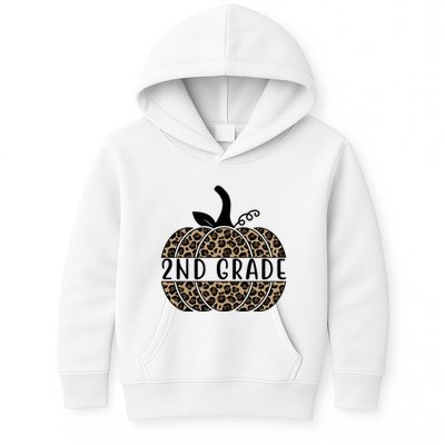 2nd Grade Leopard Pumpkin Kids Hoodie