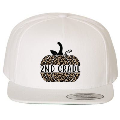 2nd Grade Leopard Pumpkin Wool Snapback Cap
