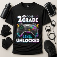 2nd Grade Level Unlocked Back To School First Day Gamer Boy Performance Shirt