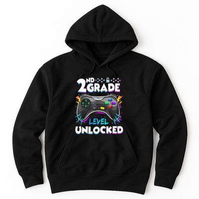 2nd Grade Level Unlocked Back To School First Day Gamer Boy Hoodie