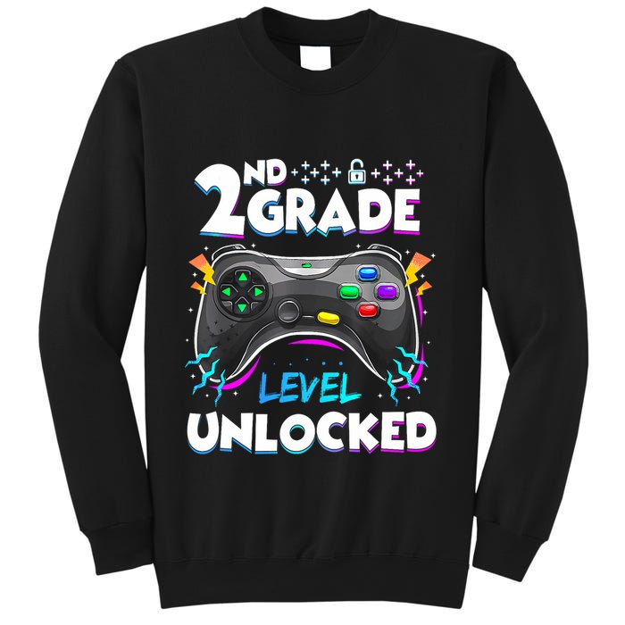 2nd Grade Level Unlocked Back To School First Day Gamer Boy Sweatshirt