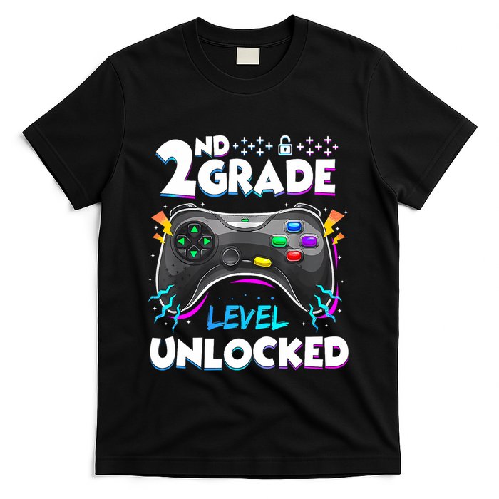 2nd Grade Level Unlocked Back To School First Day Gamer Boy T-Shirt