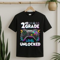 2nd Grade Level Unlocked Back To School First Day Gamer Boy T-Shirt