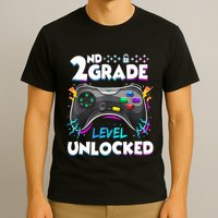 2nd Grade Level Unlocked Back To School First Day Gamer Boy T-Shirt