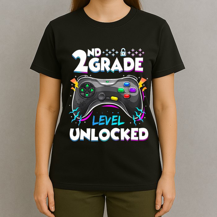 2nd Grade Level Unlocked Back To School First Day Gamer Boy T-Shirt