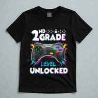2nd Grade Level Unlocked Back To School First Day Gamer Boy T-Shirt