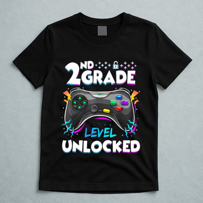 2nd Grade Level Unlocked Back To School First Day Gamer Boy T-Shirt