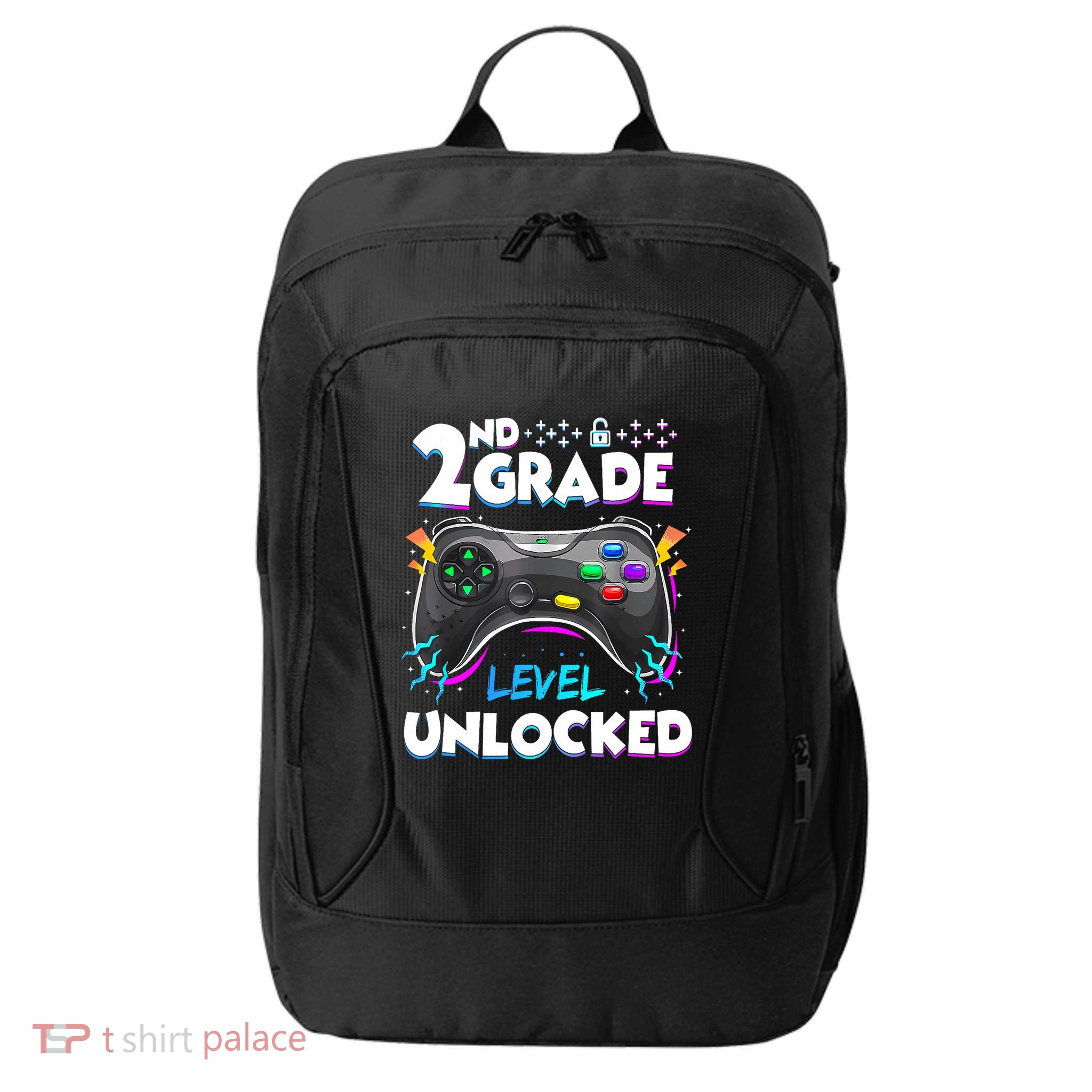 2nd Grade Level Unlocked Back To School First Day Gamer Boy City Backpack