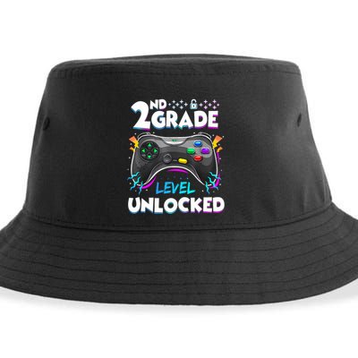 2nd Grade Level Unlocked Back To School First Day Gamer Boy Sustainable Bucket Hat