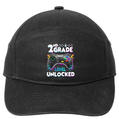 2nd Grade Level Unlocked Back To School First Day Gamer Boy 7-Panel Snapback Hat
