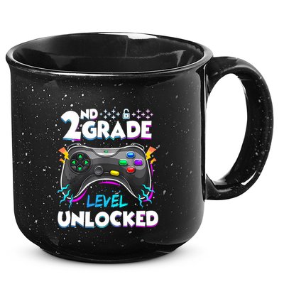 2nd Grade Level Unlocked Back To School First Day Gamer Boy 15oz Campfire Ceramic Mug