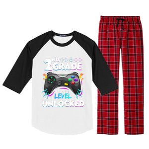 2nd Grade Level Unlocked Back To School First Day Gamer Boy Raglan Sleeve Pajama Set