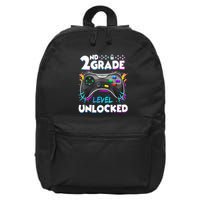 2nd Grade Level Unlocked Back To School First Day Gamer Boy 16 in Basic Backpack
